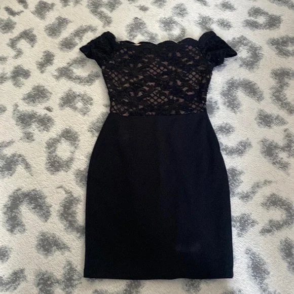 City Studio | Dresses | City Studio Sparkly Black Lace Dress | Poshmark